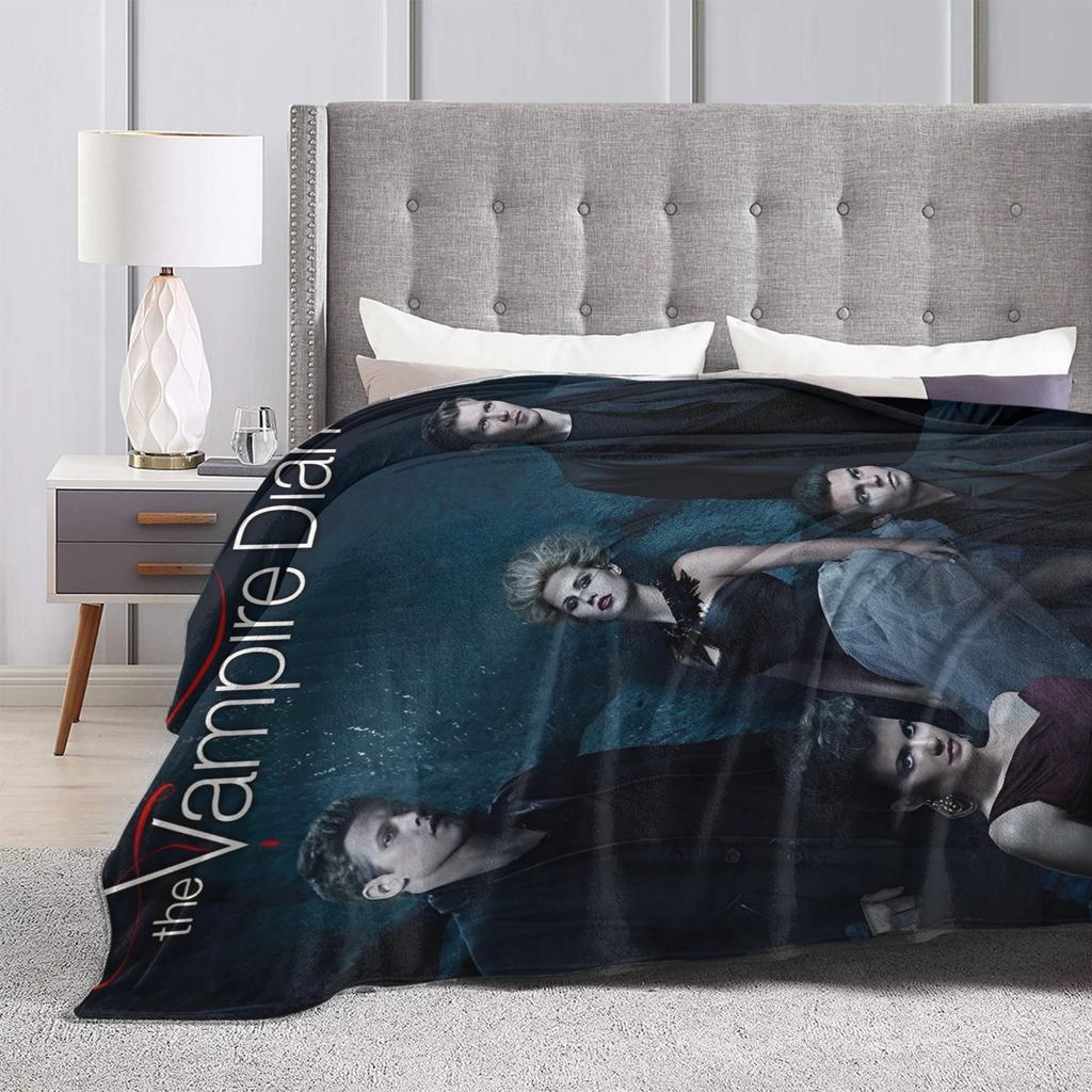 The Vampire Diaries Damon salvatore Bedding Throws Flannel Bedspread For Bedroom Funny Sofa Bed Cover