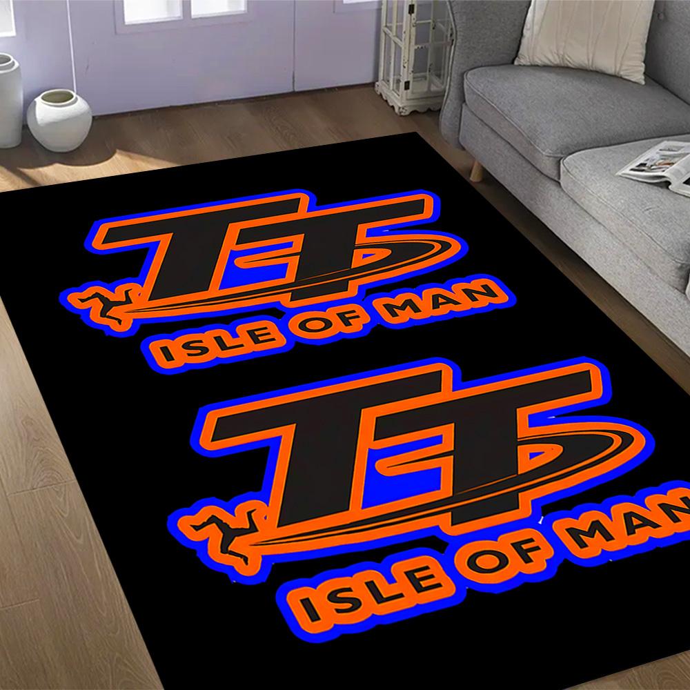 Isle Of Man Tt Course Map Themed Anti-Slip Rugs - Polyester Home Decor, Suitable for Bedrooms, Living Rooms, Doorways, Studios, and Decorations