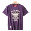 Foreign Trade Export Surplus Summer New Vintage Motorcycle Print All-Cotton Washed Men's Round Neck Casual Short-Sleeve T-Shirt