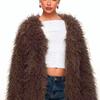 Autumn and Winter New Fashion Large Size Imitation Fur Coat Artificial Fur Brown Jacket Padded Top Women