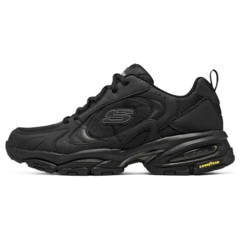 Skechers Vigor Fabric Synthetic Leather Low Top Dad Shoes 894163-BBK 42