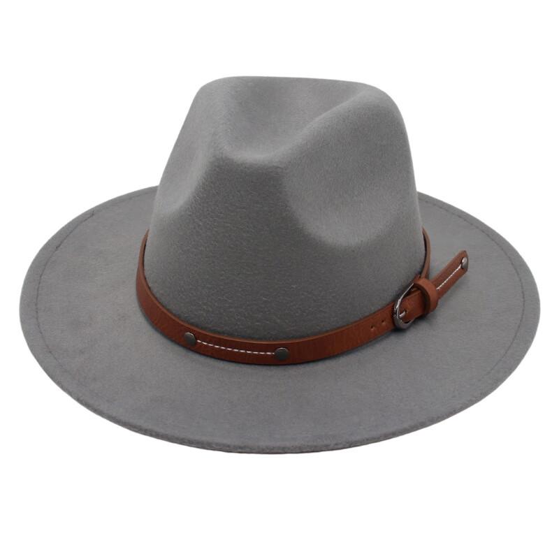 Elegant Wide-Brim Felt Fedora Hat