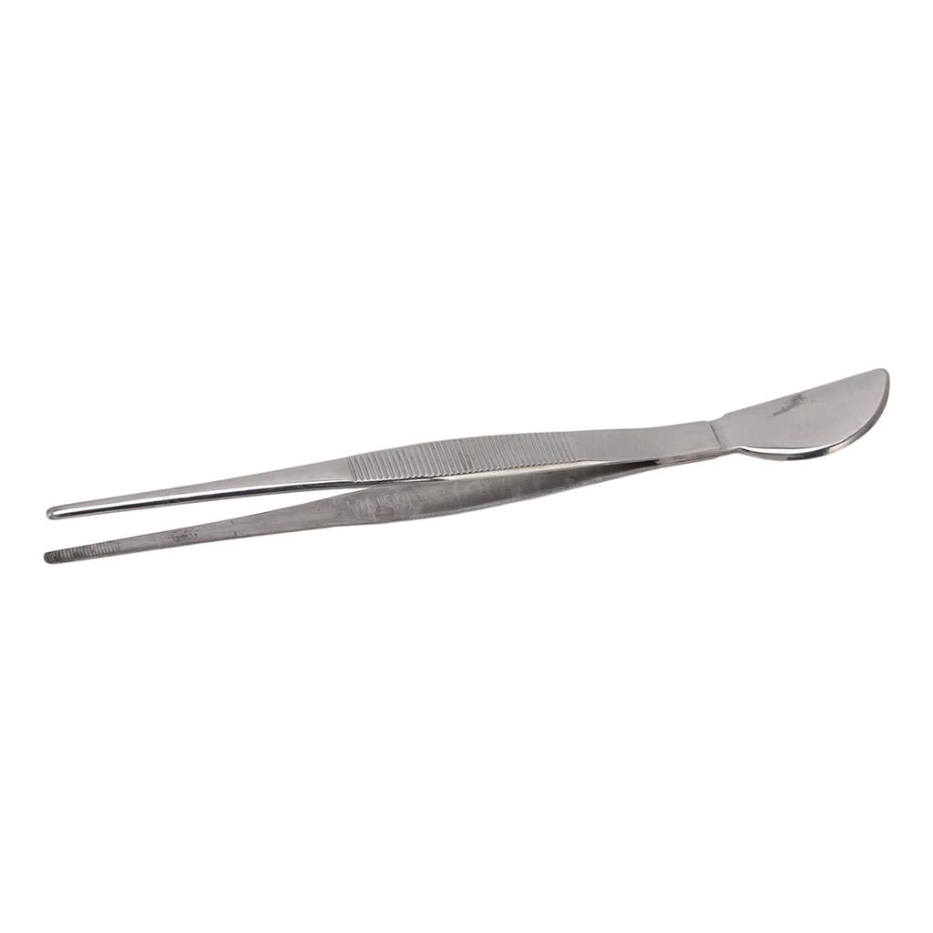 Stainless Steel Bonsai Tweezers Long Tweezers with Crescent Moon Spatula Head for Potted Loosening Soil Planing Grass