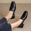 Soft leather loafers women's 2025 spring and autumn new British style small leather shoes women's super soft one-pedal versatile thick heels