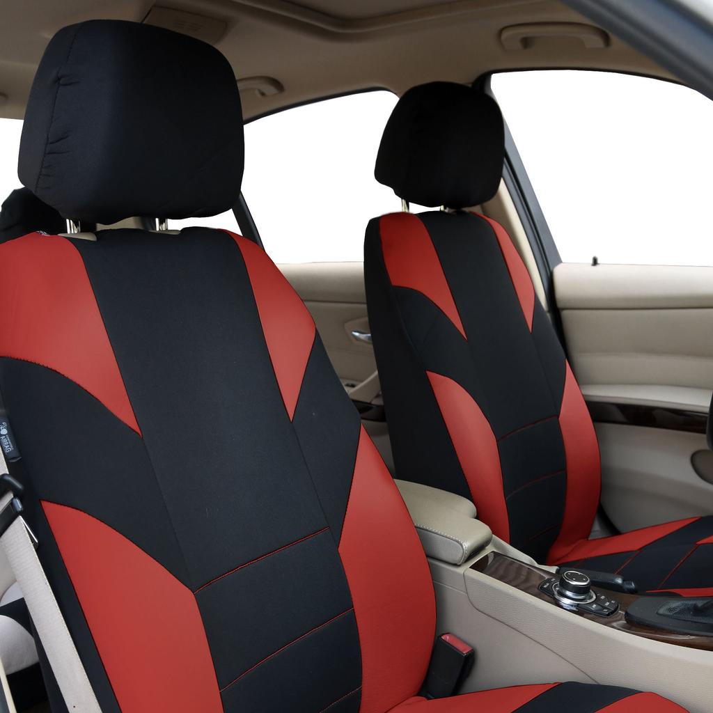 FH Group FB072RED115 Full Set Seat Covers Airbag and Split Bench Compatible (Roadmaster Red)