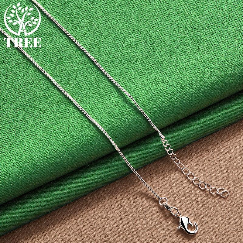 Korean 925 Sterling Silver Heart/Bead Box Chain Necklace Versatile Exquisite Jewelry For Men Women Anniversary Party Accessories