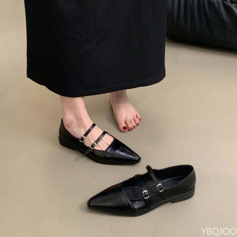 

Spring new Elegant minimalist Ladies Low Heel Pointed Toe Women shoes Fashionable versatile Shallow mouth Thick soled shoes 35 чёрный