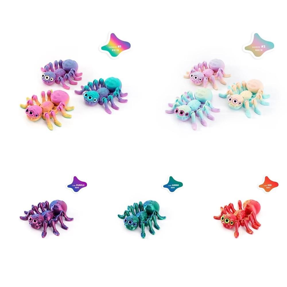 3D Tištěná pavoučí Fidget Hračka Realistická Barevná Figurka Pavouka Kloubová Zvířata Hračka pro Milovníky Pavouků Halloween Dětské Dárky