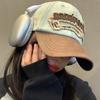 American Retro Denim Baseball Cap, Women's Big Head Circumference, Small Face, Enlarged and Deepened, Wide Brim, Peaked Cap, Old Trend