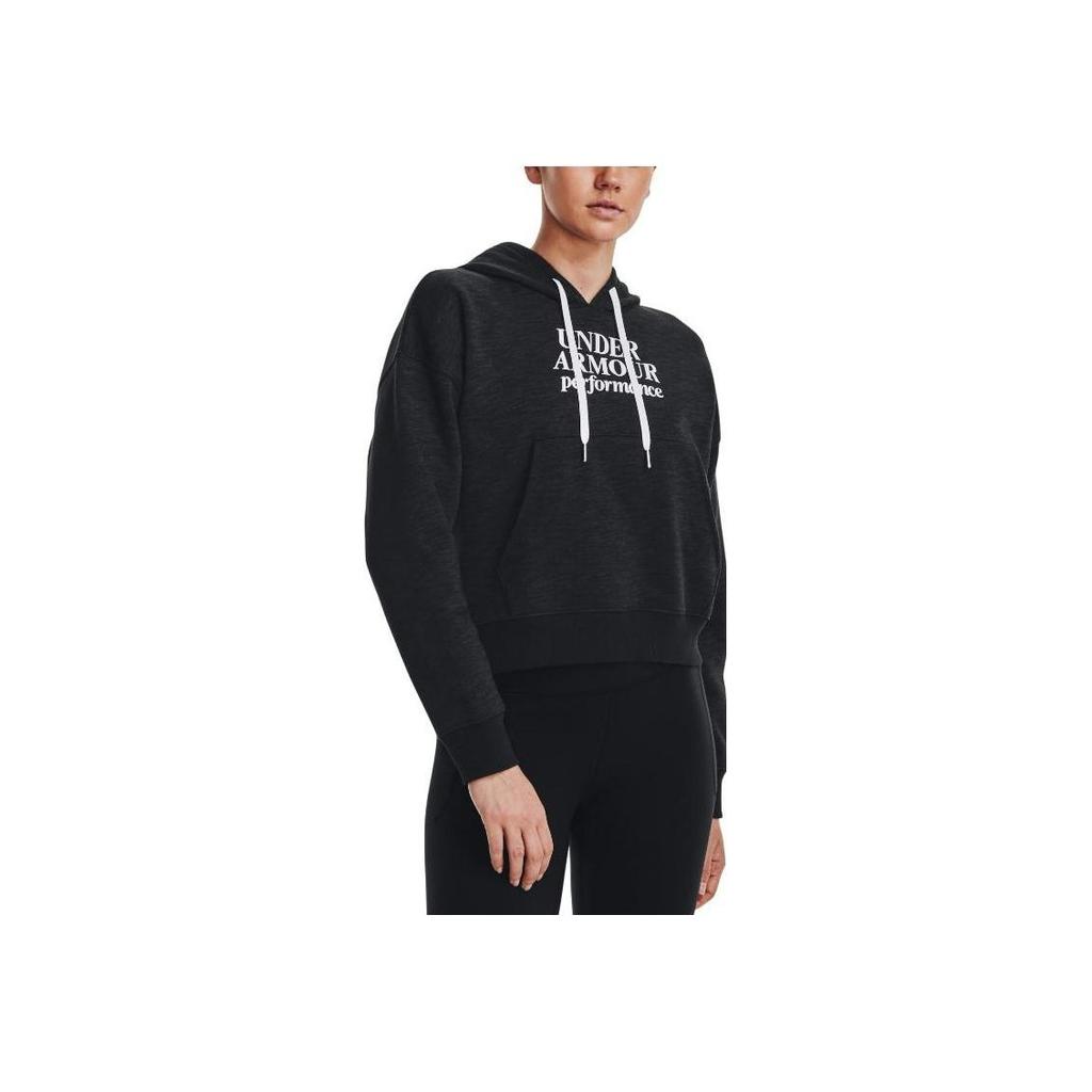 Under Armour Dámská mikina s dlouhým rukávem a potiskem písmen Cropped Černá 1374107-001
