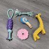 New Dog Cotton Rope Toy Set Squeaky Chew Toys for Small Dogs Puppies Teeth Cleaning Play Knot Toys for Indoor Toys for Puppies