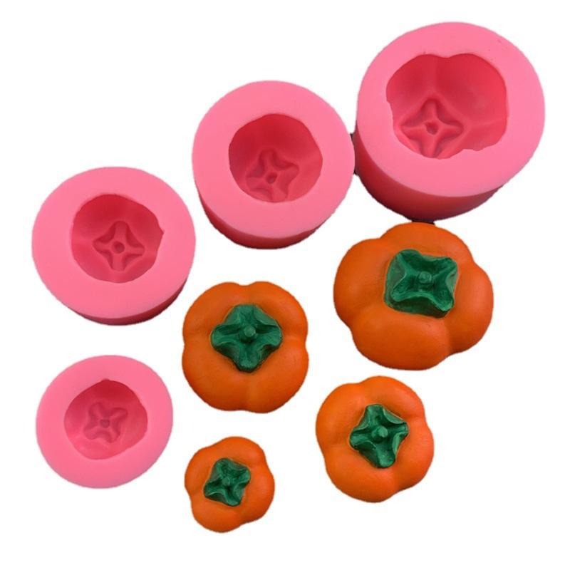 Paste Mould Fondant Cake Mold Silicone Press Baking Utensils Cake Decoration Colorful Mould for Creative Vivid Persimmon