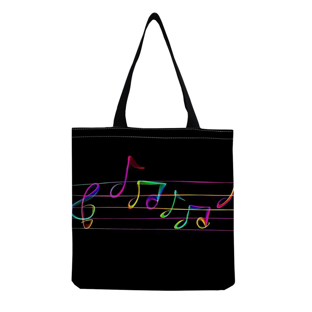 Sac Cabas Vintage en Lin pour Femme - Grande Capacité Sac à Bandoulière Imprimé Piano pour Usage Quotidien & Courses KTB