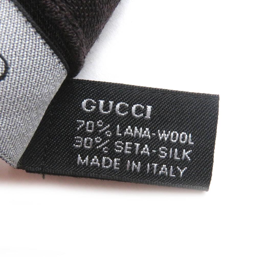 Pristine GUCCI Scarf GG logo jacquard all-over fringe scarf Brown wool mens 165904 Used