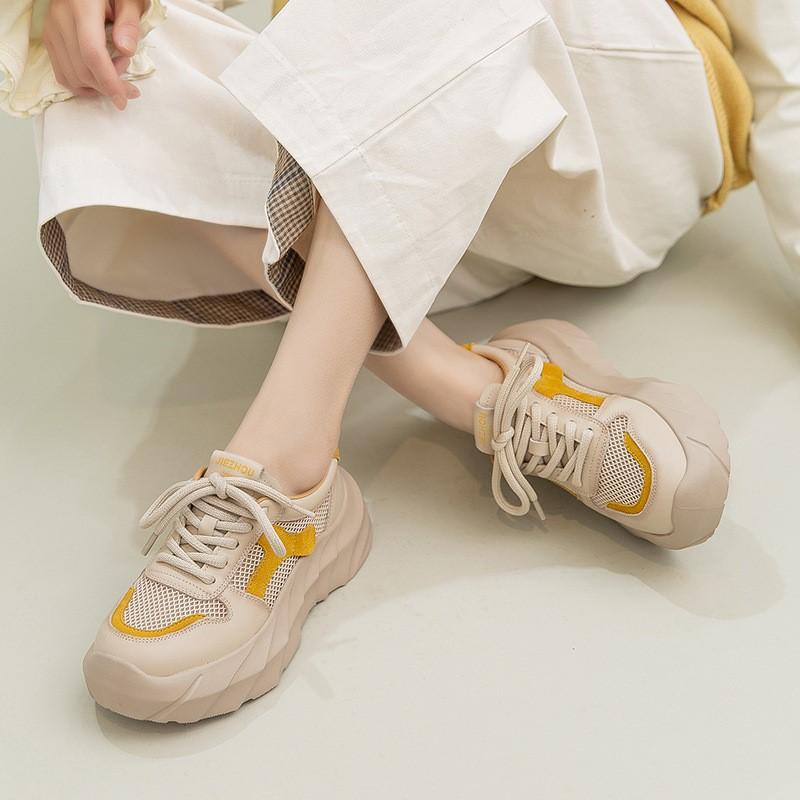 Johnature Lightweight Breathable Mesh Shoes Versatile Sports And Leisure Mixed Colors Women's Shoes