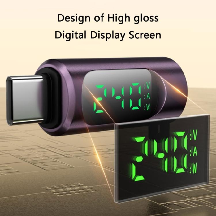 USB C Extension Adapter USB C Adapter with 80Gbps Data Transfer and Real Time Power Display Digital Display Charging