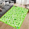 Green Maze Carpet with House and Trees Decorative Design Suitable for use as an anti-slip game mat for living room and bedroom sofas