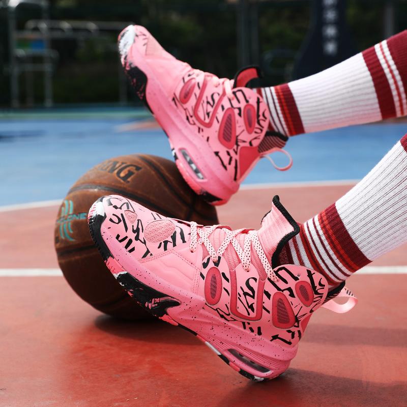 39-46 Giovane Adulto Grande Antishock Antiscivolo Resistente all'Usura Traspirante Alla Moda Outdoor Scarpe da Basket Alte