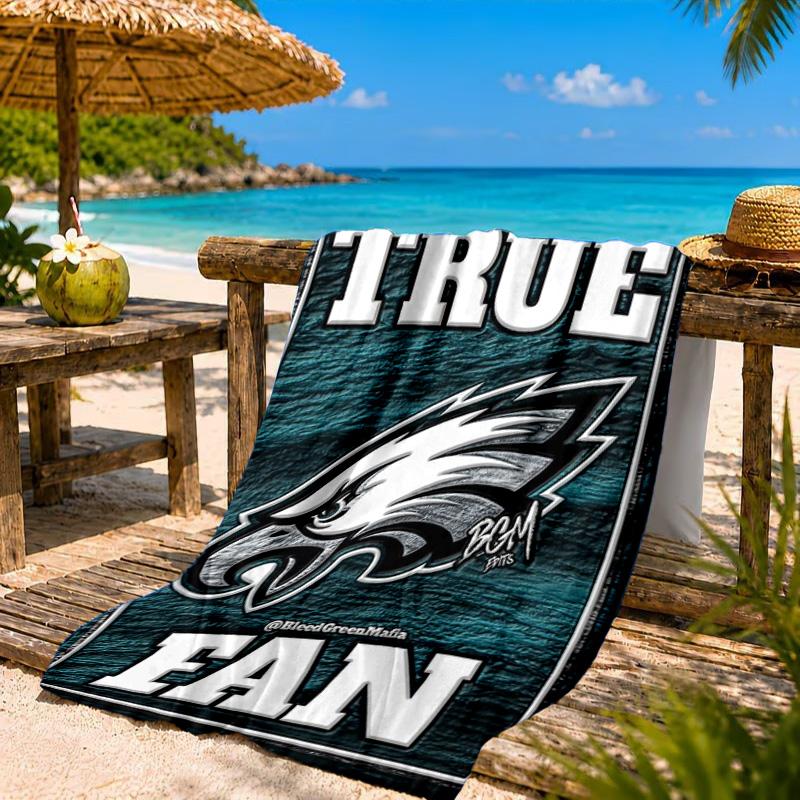 Asciugamano da Spiaggia Philadelphia Eagles, Asciugatura Rapida, Facile da Curare, Adatto Sia per il Fitness che per le Vacanze al Mare, Essenziale per lo Sport