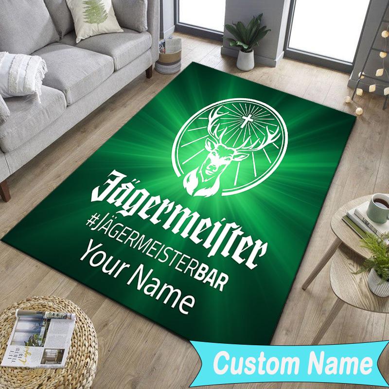 Custom NameJager-meister Spirit Drink Carpet, Indoor Rug, Chair Rug, Living Rooms, Doormat Made From Polyester Home Decor Birthday Christmas Gifts