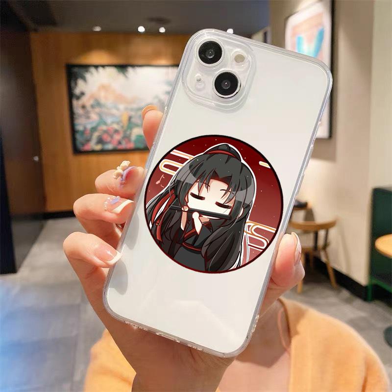 Heaven Officials Blessing Transparent Phone Case For iPhone 15 16 14 13 12 11 Pro Max XS X XR SE 7 8 Plus Straight Edge Cover