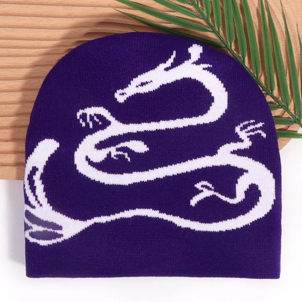 Animal Dragon Pattern Knitted Cap Cold Breathable And Fashionable Hat Gift