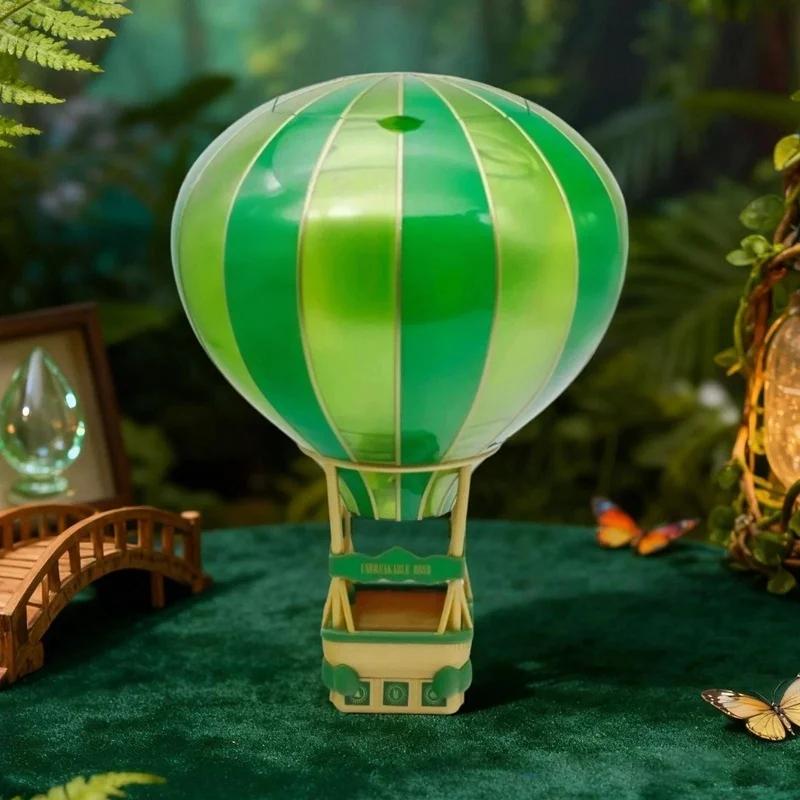 Reusable Food-grade Hot Air Balloon Popcorn Bucket Green Striped Storage Box Decor For Home Party Decoration