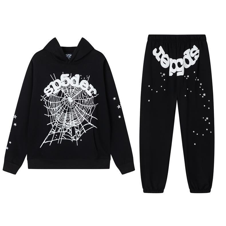 American SP5DER Spider Web Hoodie & Young Thub Trousers Sports Set for Men & Women