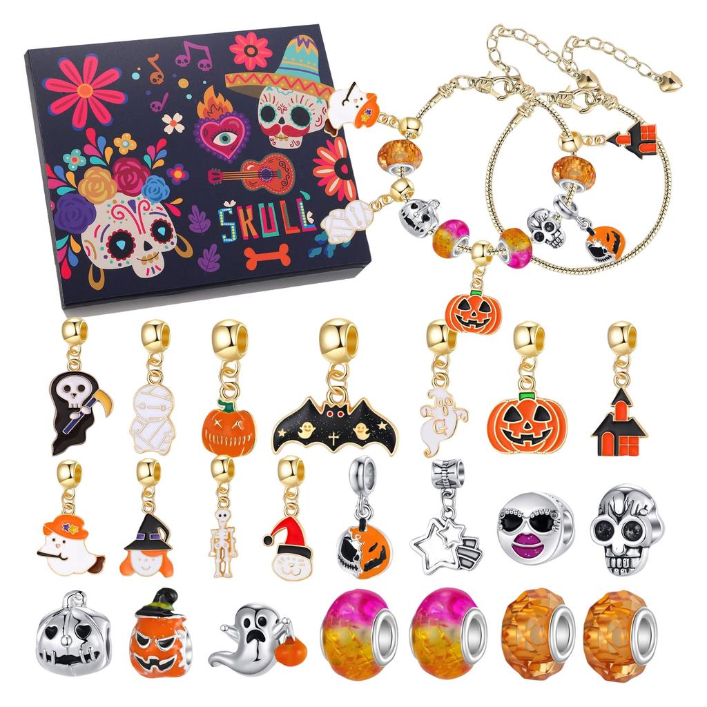 Christmas Advent Calendar Gifts, DIY Bracelet Making Kit For For Child Adult, 24Days Christmas Countdown Calendar Jewelry Gifts