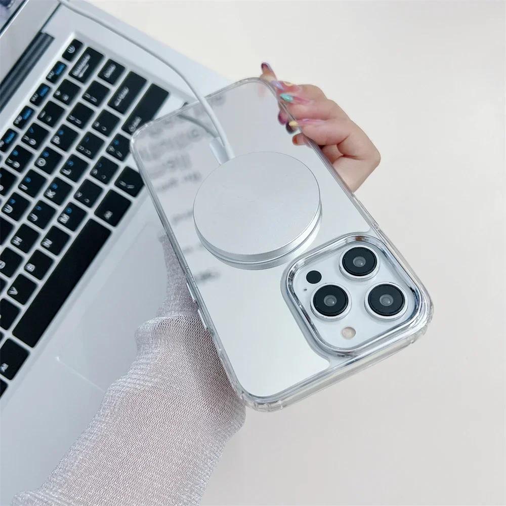 Make Up Mirror Magnetic for Magsafe Case For iPhone 13 14 16 17 Pro Max 17 Air 12 Pro 11 15 Plus Thin Wireless Charging Cover