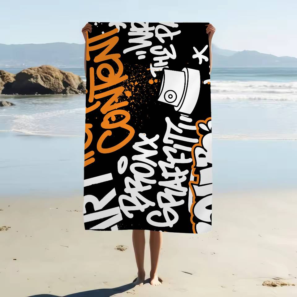 Alphabet Graffiti Muster Strandtuch für Kinder Badetuch Handtuch für den Pool Urlaubsgeschenk Picknicktuch Partygeschenk