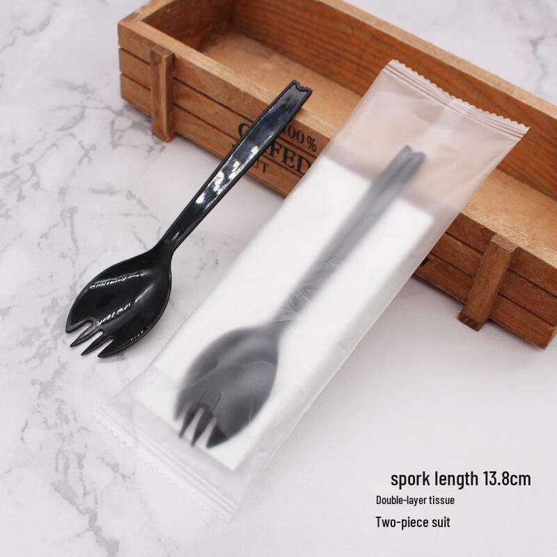 Thickened Disposable Corn Starch Spoon & Napkin Set