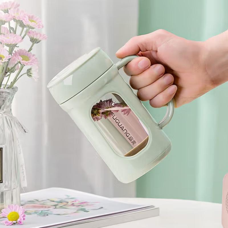 FUGUANG Clear Whisper 480ml Glass Tea Mug with Handle
