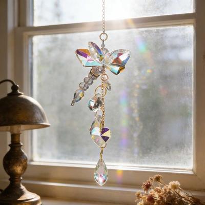 Yousheng Faux Crystal Suncatcher Colorful Prism Butterfly/Dradonfly Window Hanging Ornament for Window Ceiling Garden Home Decor