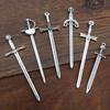 6PCS DIY Alloy Accessories Retro Tibetan Silver Sword and Sword 6 Styles Long Sword Accessories Cosplay Western Sword