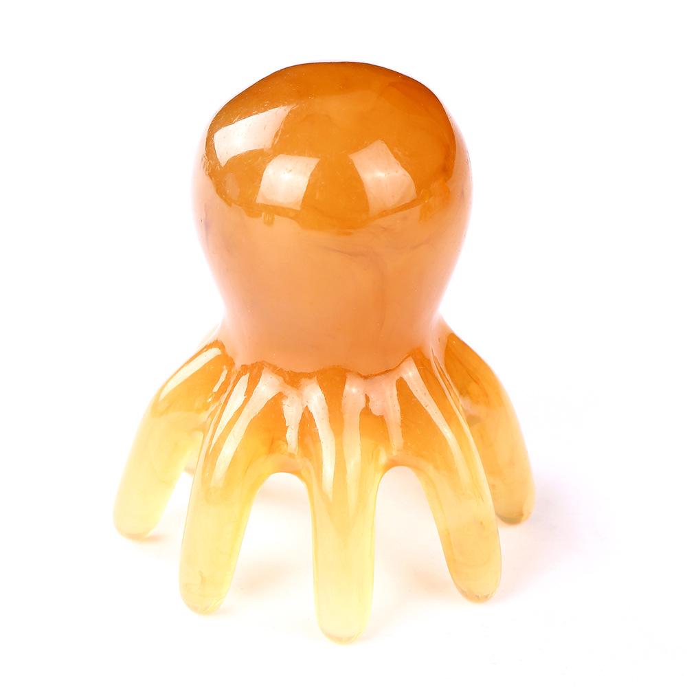 Pink Octopus Portable Scalp Massager Comb with Wide-Tooth Gua Sha Design