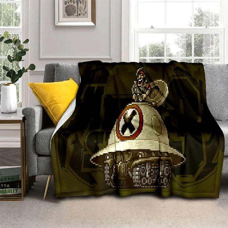 Retro Game Metal Slug Gamer Cartoon Blanket,Soft Throw Blanket for Home Bedroom Bed Sofa Picnic Travel Office Cover Blanket Kids