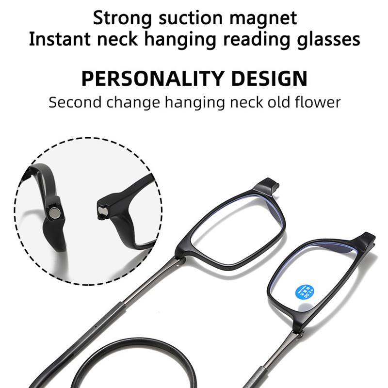 Tragbare magnetische Lesebrille für Männer Frauen zum Umhängen am Hals Presbyopie-Brille mit Magnet zum einfachen Lesen