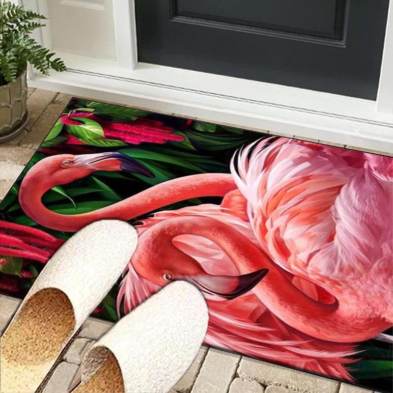 Flamingo In Tropical Paradise Office Rug Chair Mat, Entryway Carpet, Suitable for Front Door, Bedroom, Living Room, Desk, Holiday Gift
