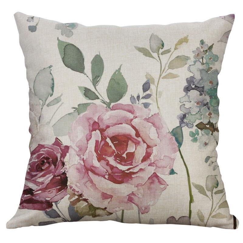 Vintage Flower Cotton Linen Cushion Cover Soft Decorative Pillow Case For Home Comfort