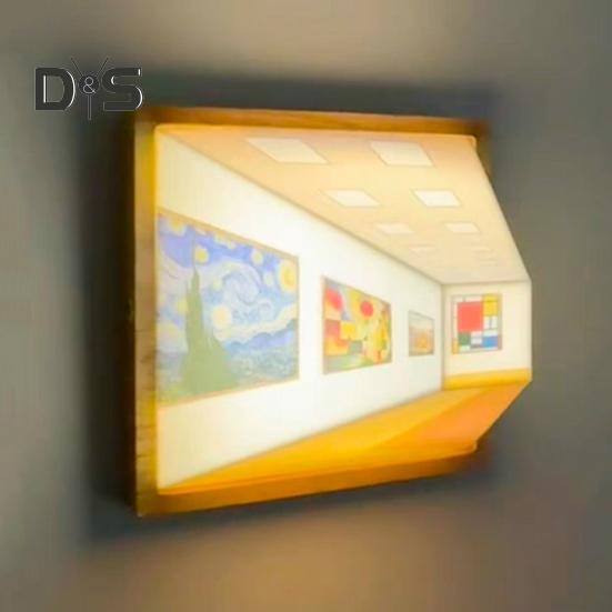 Naked Eye 3D Vision Night Light LED Illusion Atmosphere Light Classic Art Work Design Wall-Mounted Lamp for Bedroom Living Room