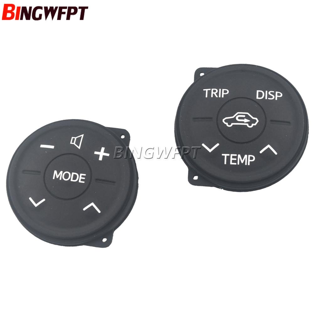 2PC Multifunction Steering Wheel Switch Control Button Panel Rubber For Toyota Prius 30 09-13 Prius Eco 10-13 ZWV30 XW30 10-12