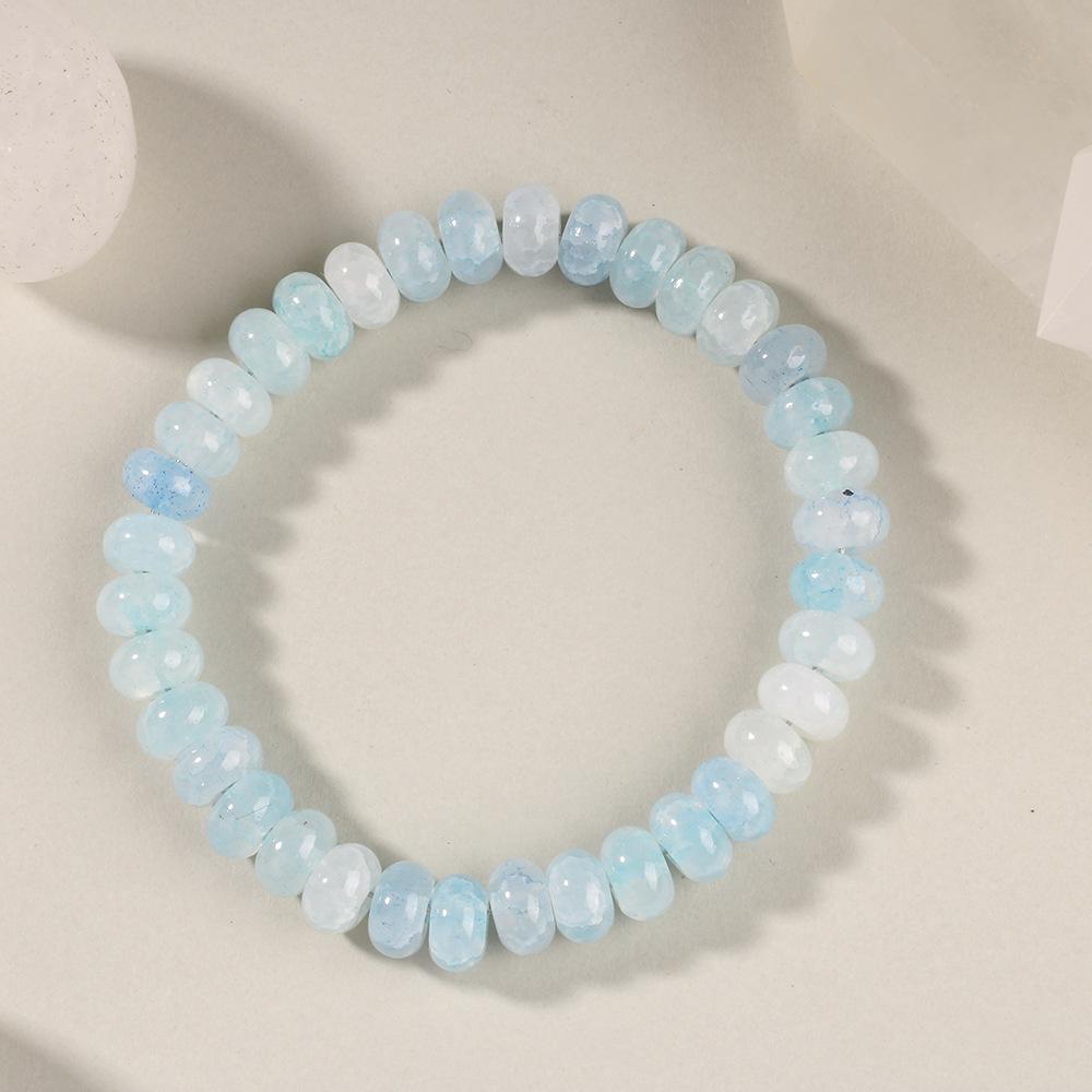 Festive Gifts Aquamarine Abacus Beaded Bracelet Fresh Fashion Jewelry For Women Daily Wear Gift