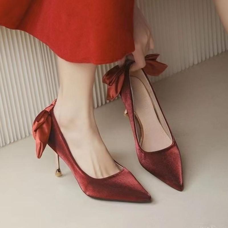 2026  Elegant Women Bride Wedding High Heel Shoes Fashion Sexy  Ladies Dress Loafers Party Performance Women Pointed-toe Shoes