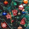 10pcs Handmade Xmas Tree Pendants Single-side Special Shape Diamond Drawing Ornaments Christmas Decorative Accessories