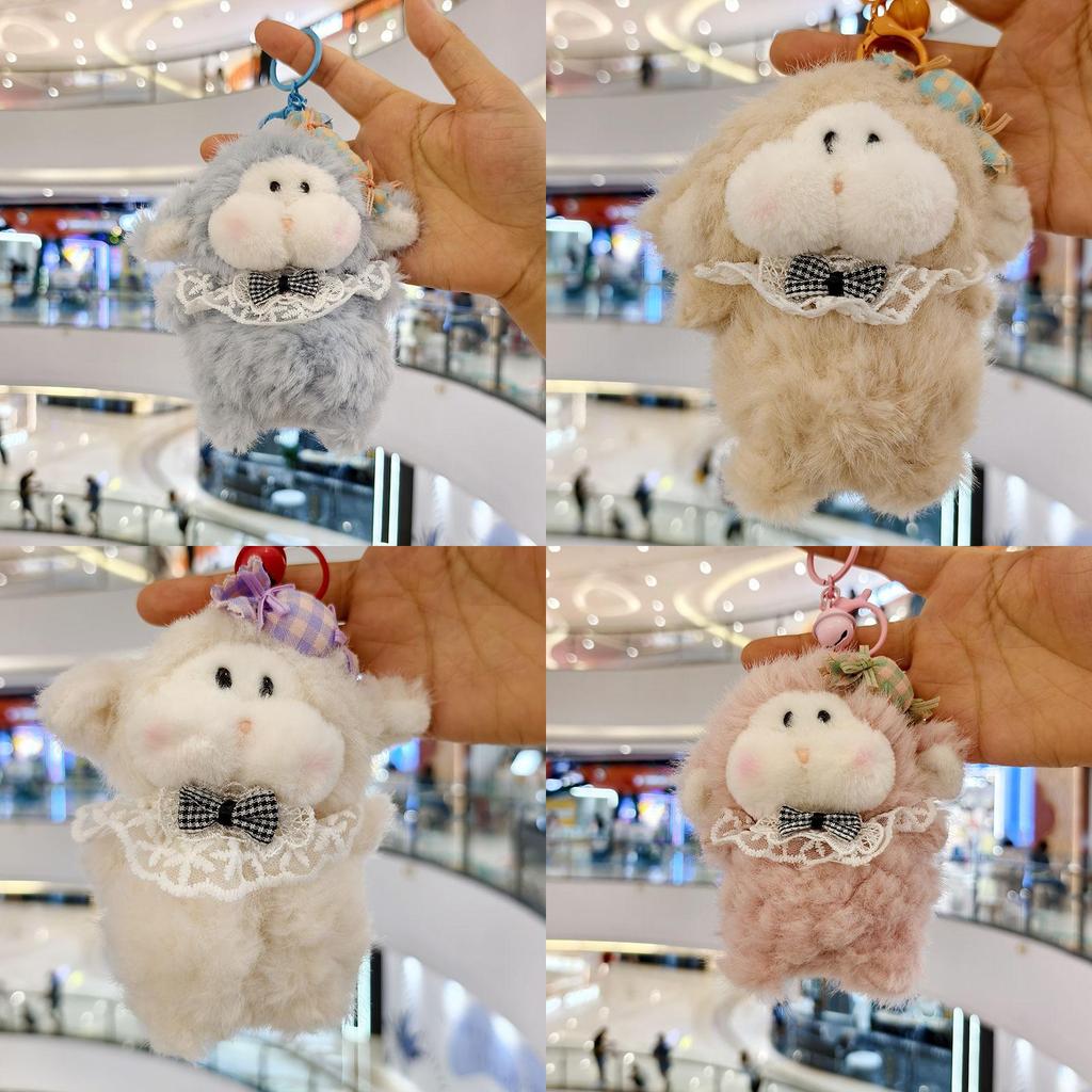 Cute Mousse Sheep Plush Keychain With Short Plush Material For Bag Decoration And Collectible Fun