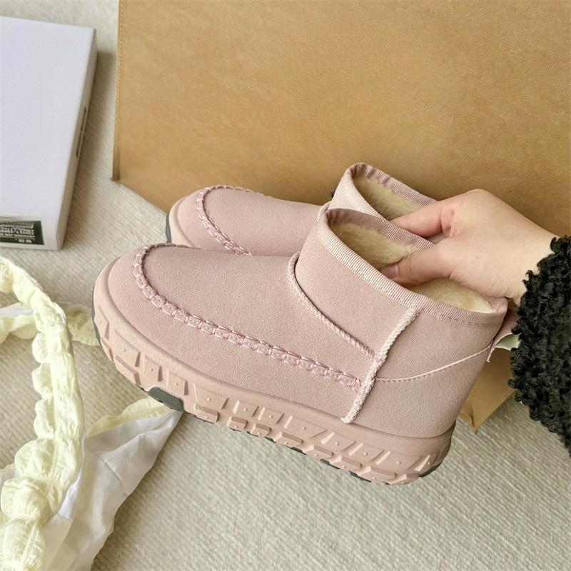 

Fashion Platform Snow Boots Women s 2025 New Winter Short-leg Fleece Thickened Versatile Warm and Heightened Casual Cotton Shoes 35 розовый