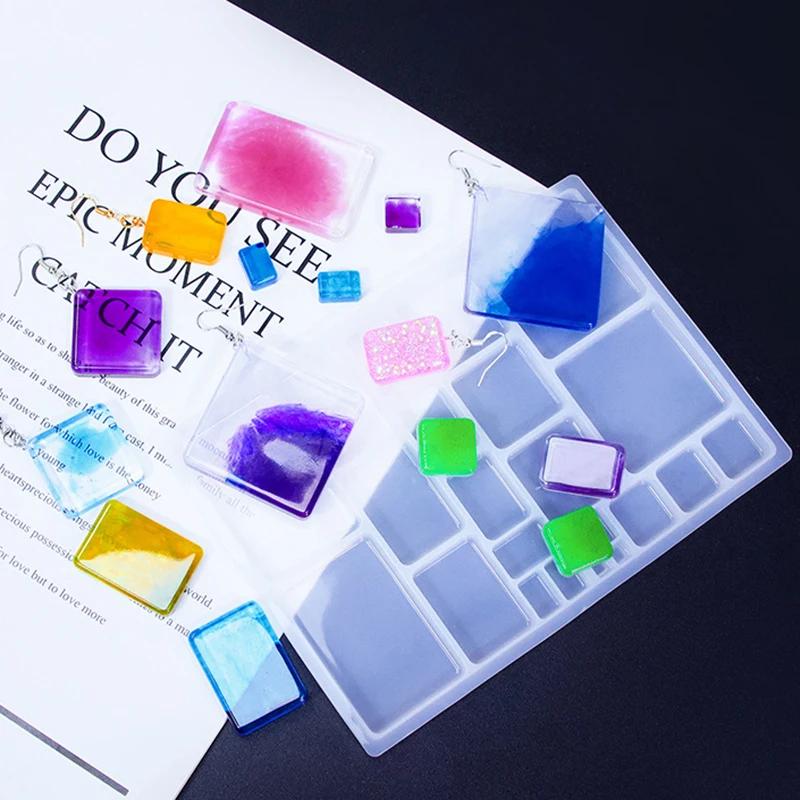 3D Patch Epoxy Resin Silicone Mold Geometry Heart Moon Earring Pendant Mould DIY Epoxy Resin Jewelry Craft Casting Silicone Mold