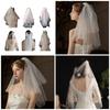 Flower Girl Veil Lace Bow Hair Wedding Headpeice White Sheer Simple Covering