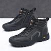 Fashion Winter Cowhide Velvet Warm Platform Boots for Men Fashion Soft-soled Increase Men's Shoes Designer Casual Wool Ankle Boots Male